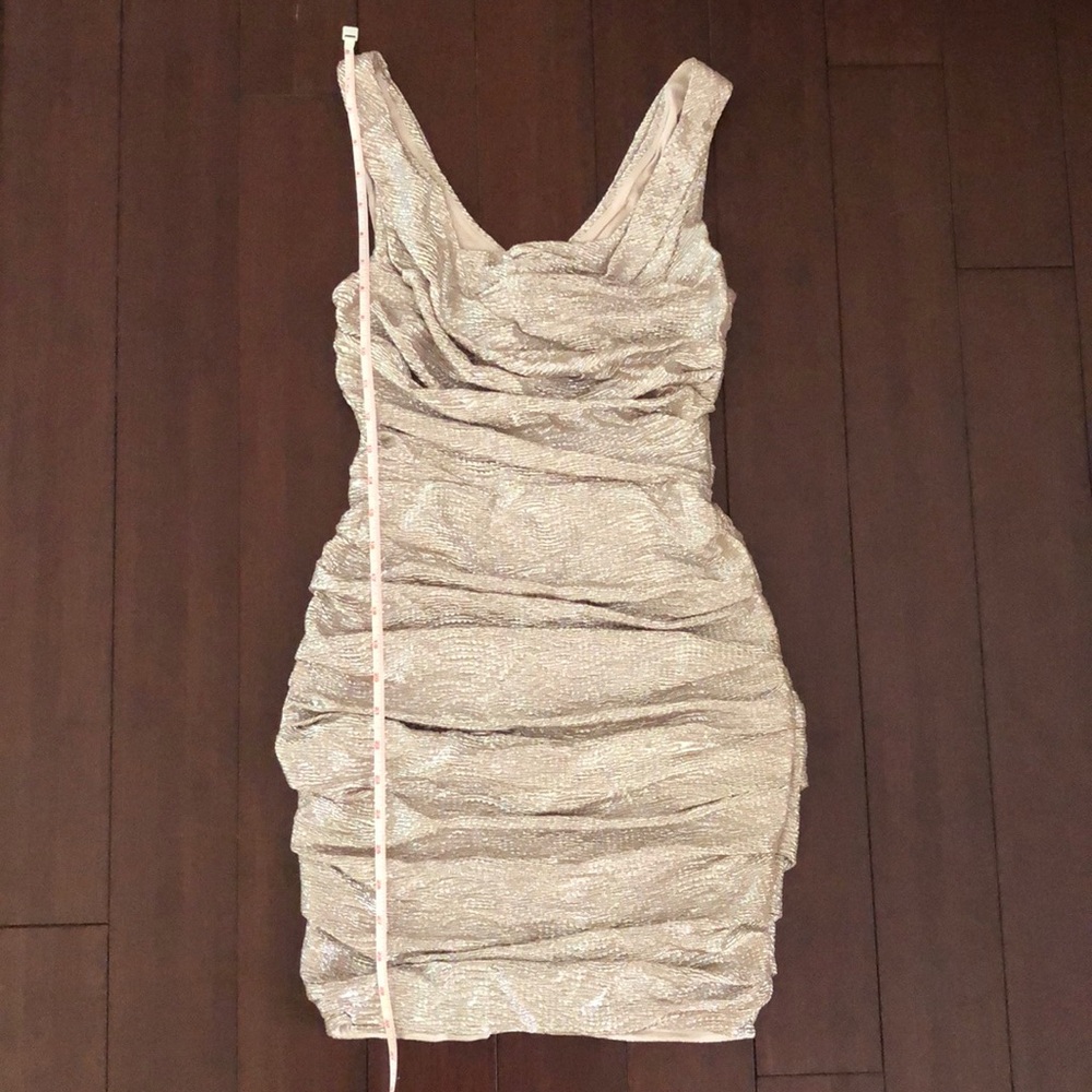 Express Metallic Rose Gold Cocktail Dress - Picture 3 of 8